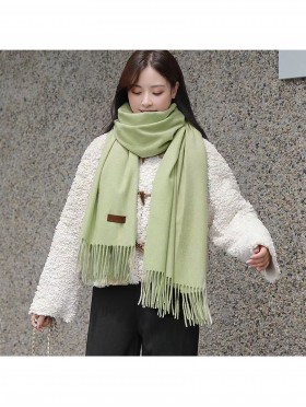 Premium Cashmere Feeling Solid Color Scarf W/ Tassels